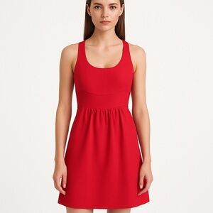 TIBI dress sundress casual 100% cotton racerback sporty sleeveless red XS 0